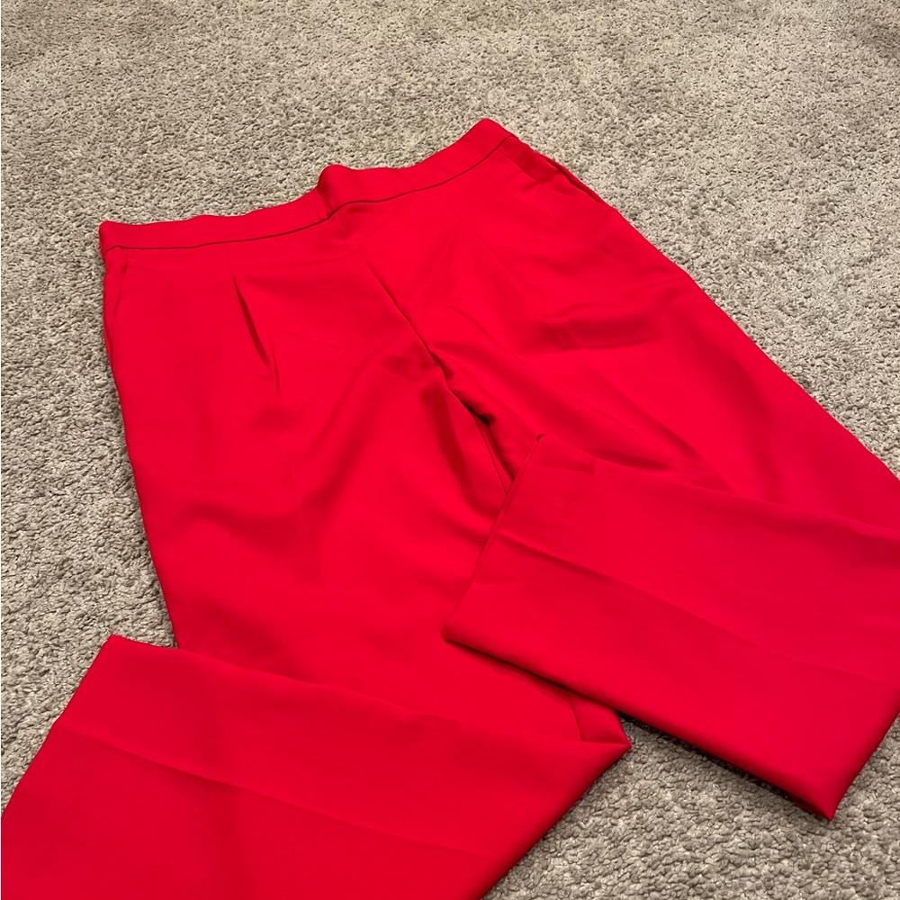 NWT Ann Taylor the Easy Ankle High RiseTapered Pants in Bright Red size L. - Picture 10 of 16